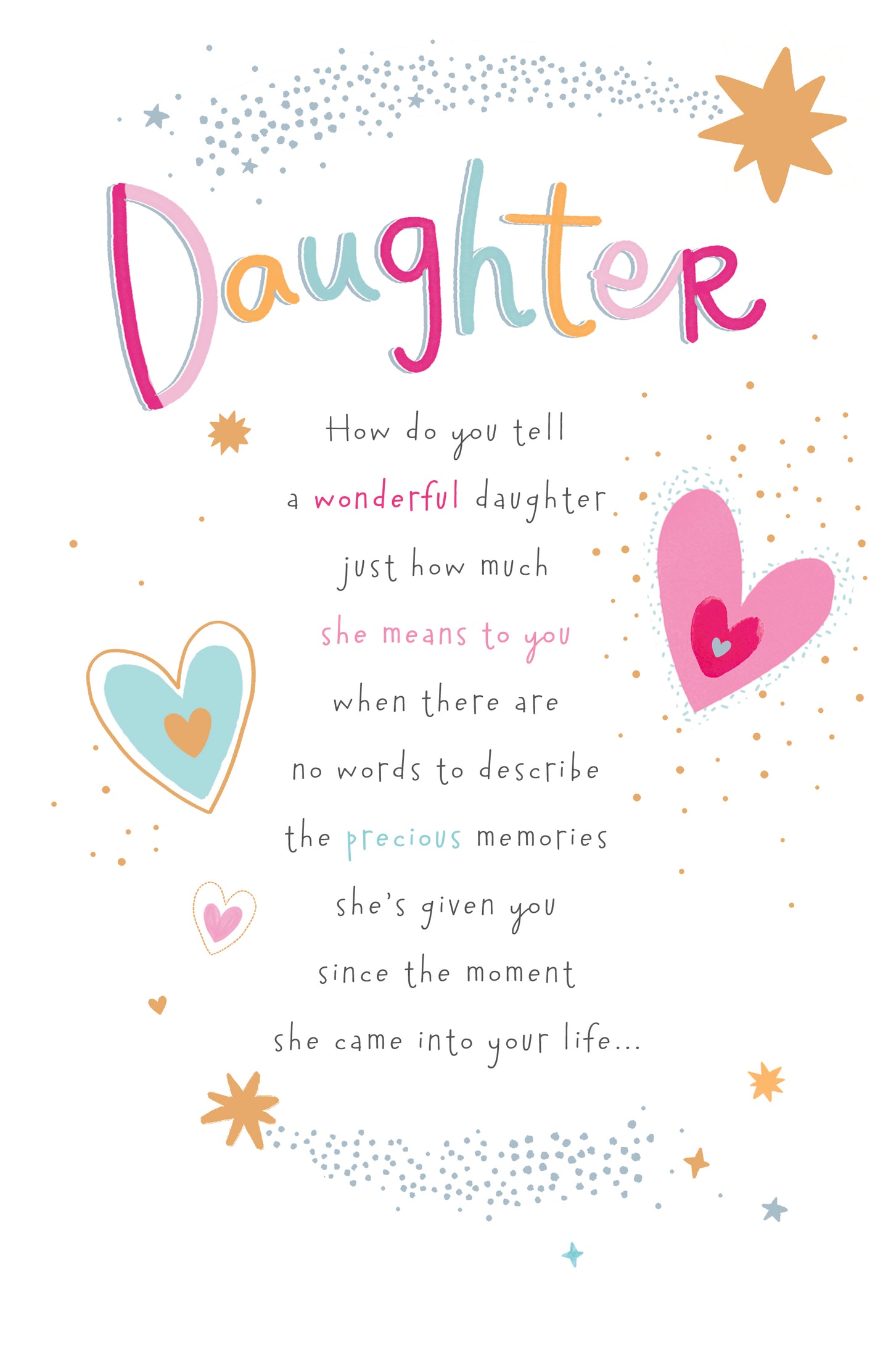 Standard Greeting Card Daughter & DIL Range: Carlton Core Line