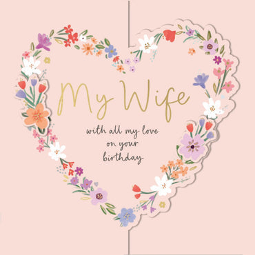 Hand Crafted Greeting Cards Birthday Wife Carlton Core Line