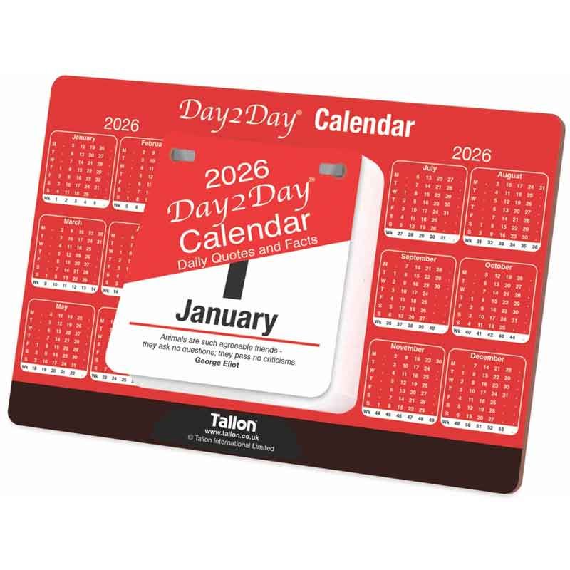 Daily Tear Off Desk Calendar 2026 - Daily Quotes & Fact Day To View