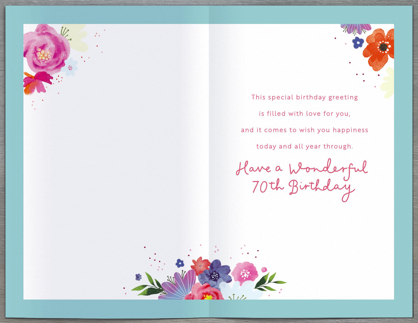 Standard Greeting Cards Birthday 70th Floral Celebrations