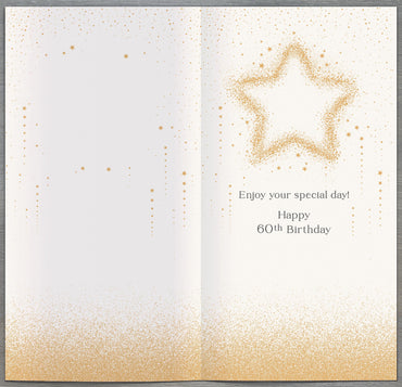 Hand Finished Greeting Cards Birthday 60th Celestial Spark
