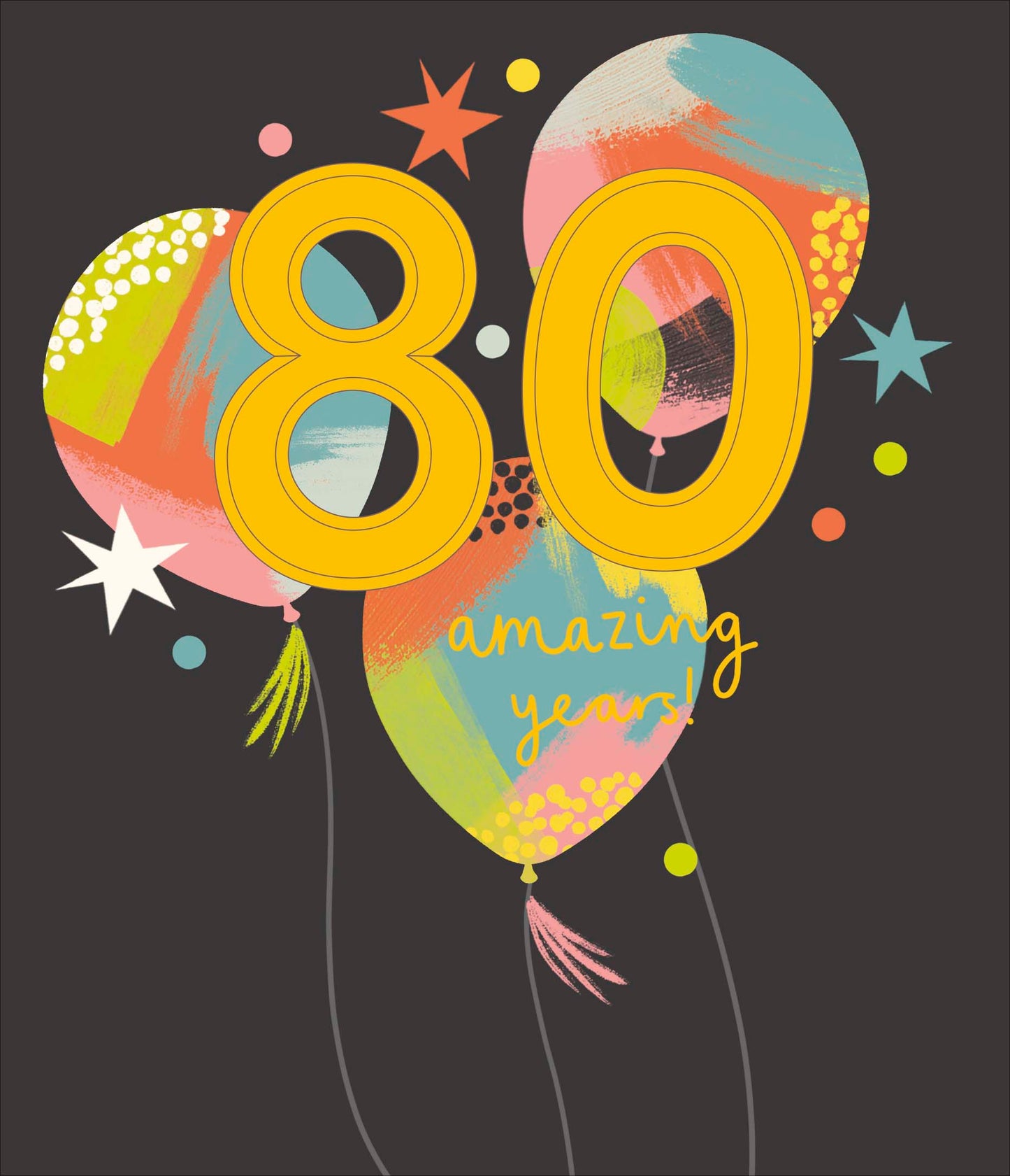 Standard Greeting Cards Birthday 80th Zig Zag