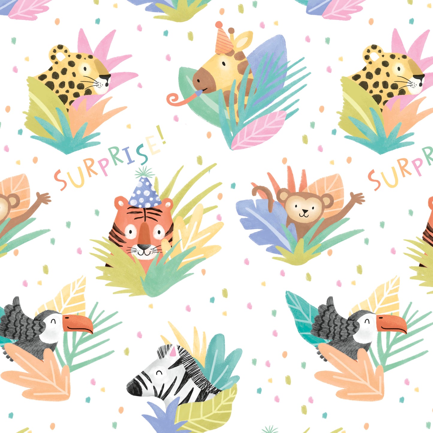 Rollwrap 2m Tear Strip Greeting Cards Open Blank Jungle Safari