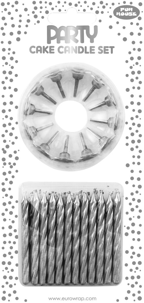 Cake Candle Set Silver