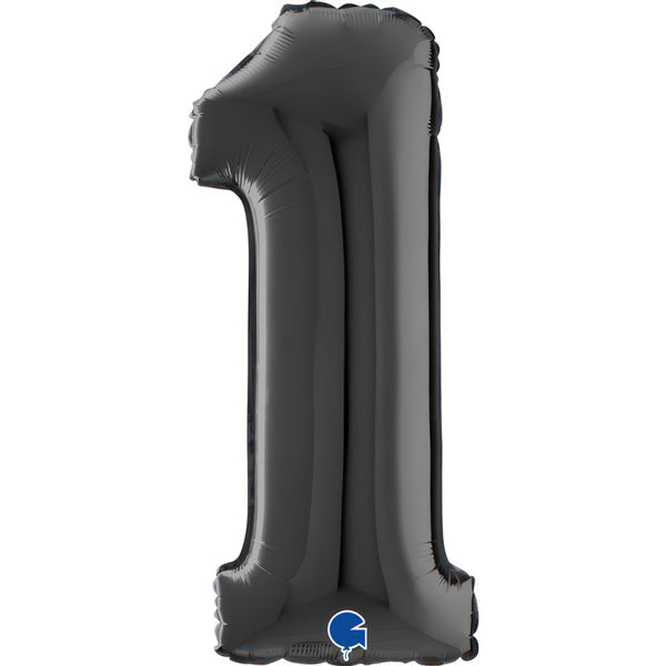 26" Grabo Black Number 1 Shape Balloons
