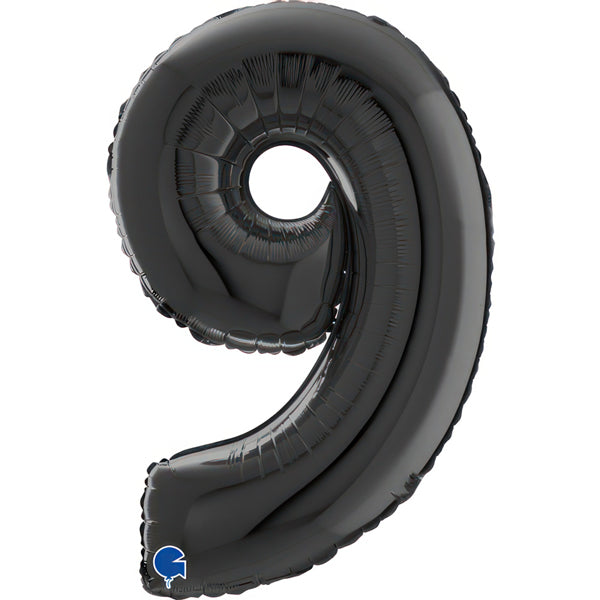 26" Grabo Black Number 9 Shape Balloons
