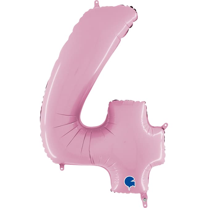 26" Pastel Pink Foil Number 4 Balloons