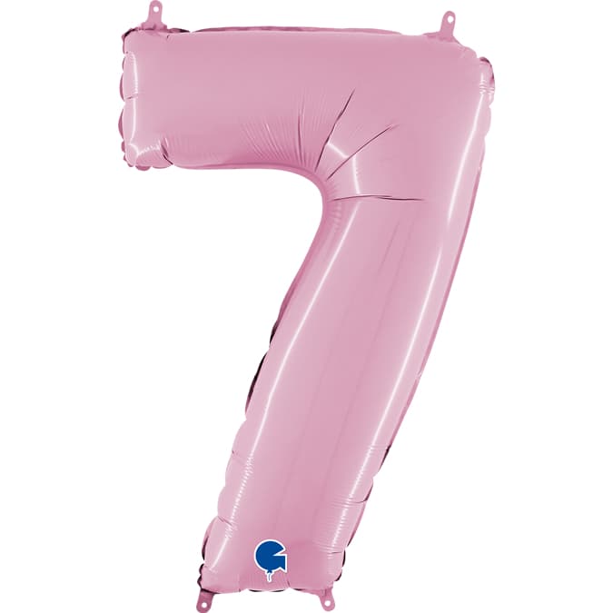 26" Pastel Pink Foil Number 7 Balloons