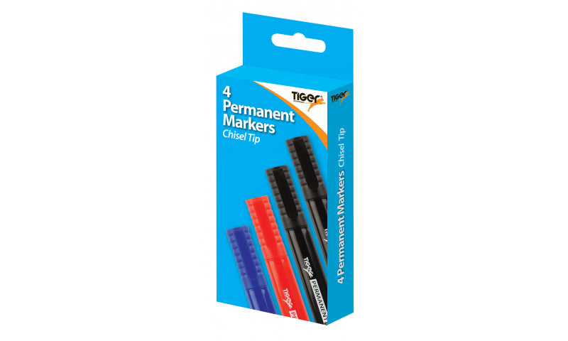 Permanent Markers, Card of 4 Assorted.