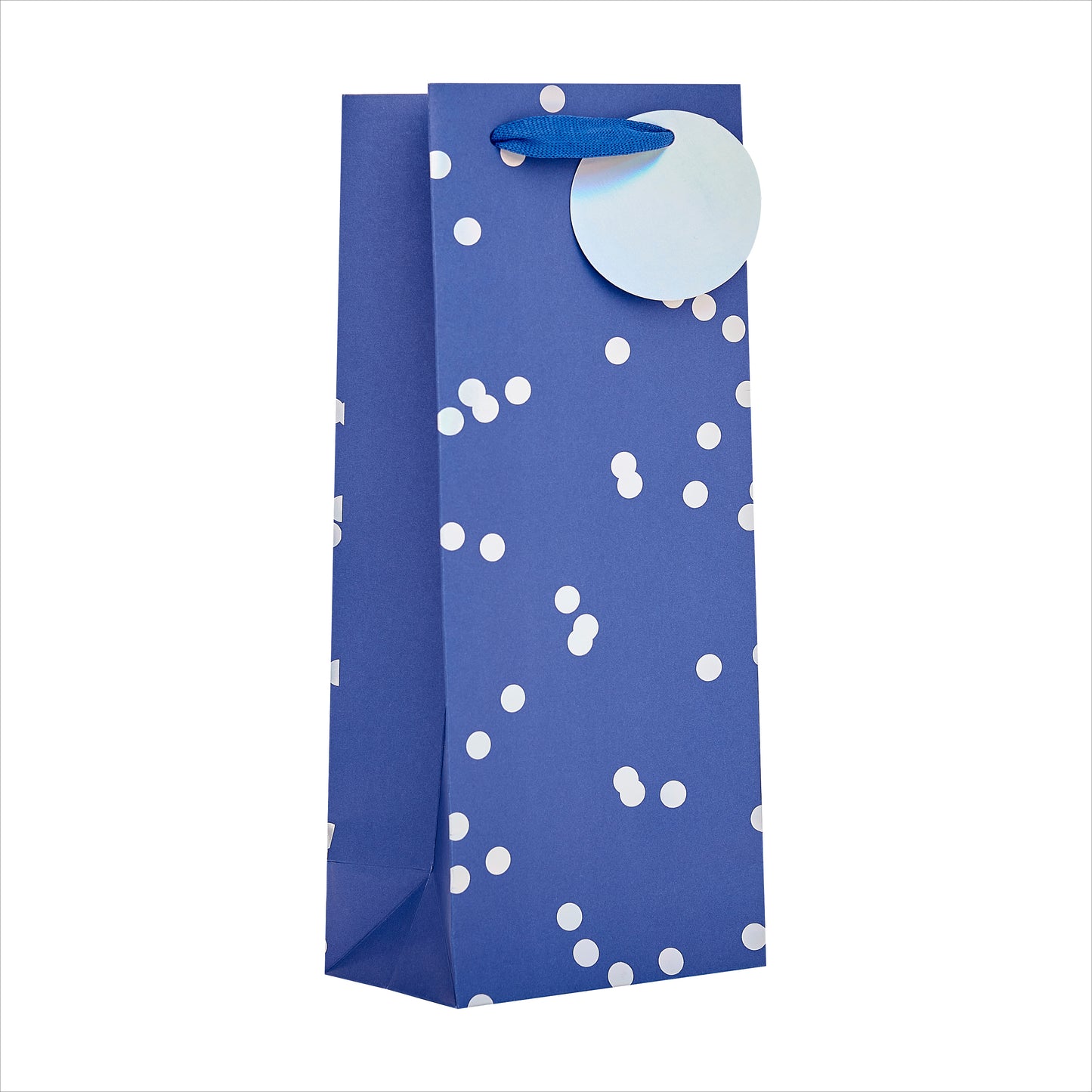 Gift Bag Bottle Greeting Cards Open Blue Holo