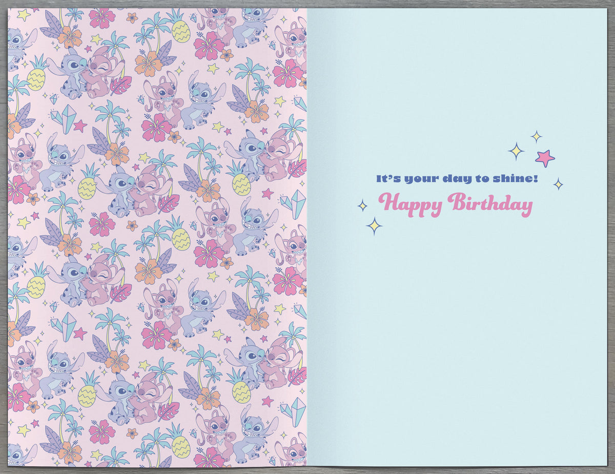 Badge Greeting Cards Birthday Girl Juvenile Disney Lilo and Stitch