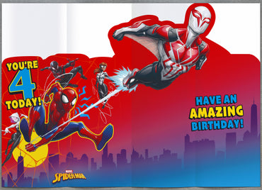 Standard Greeting Cards Birthday 4 Year Boy Juvenile Disney Spider-Man