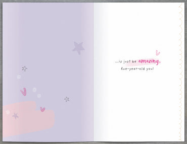 Standard Greeting Cards Birthday 5 Year Girl Juvenile Alana Rose
