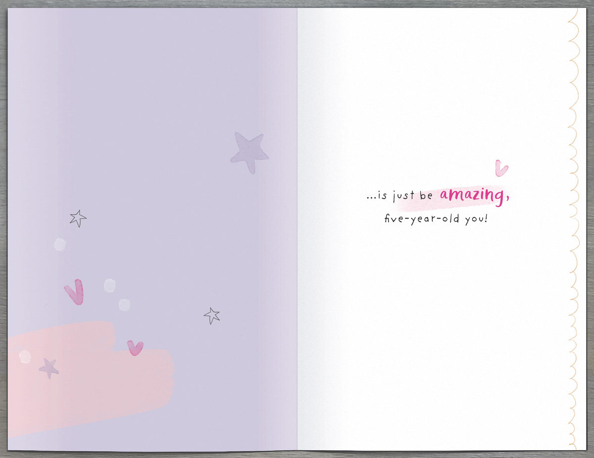 Standard Greeting Cards Birthday 5 Year Girl Juvenile Alana Rose