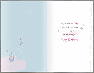 Standard Greeting Cards Birthday 7 Year Girl Juvenile Alana Rose