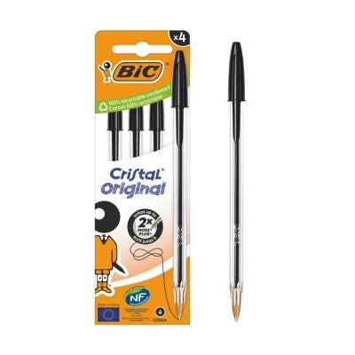 Bic Pens Cristal Original 4 Pack Black