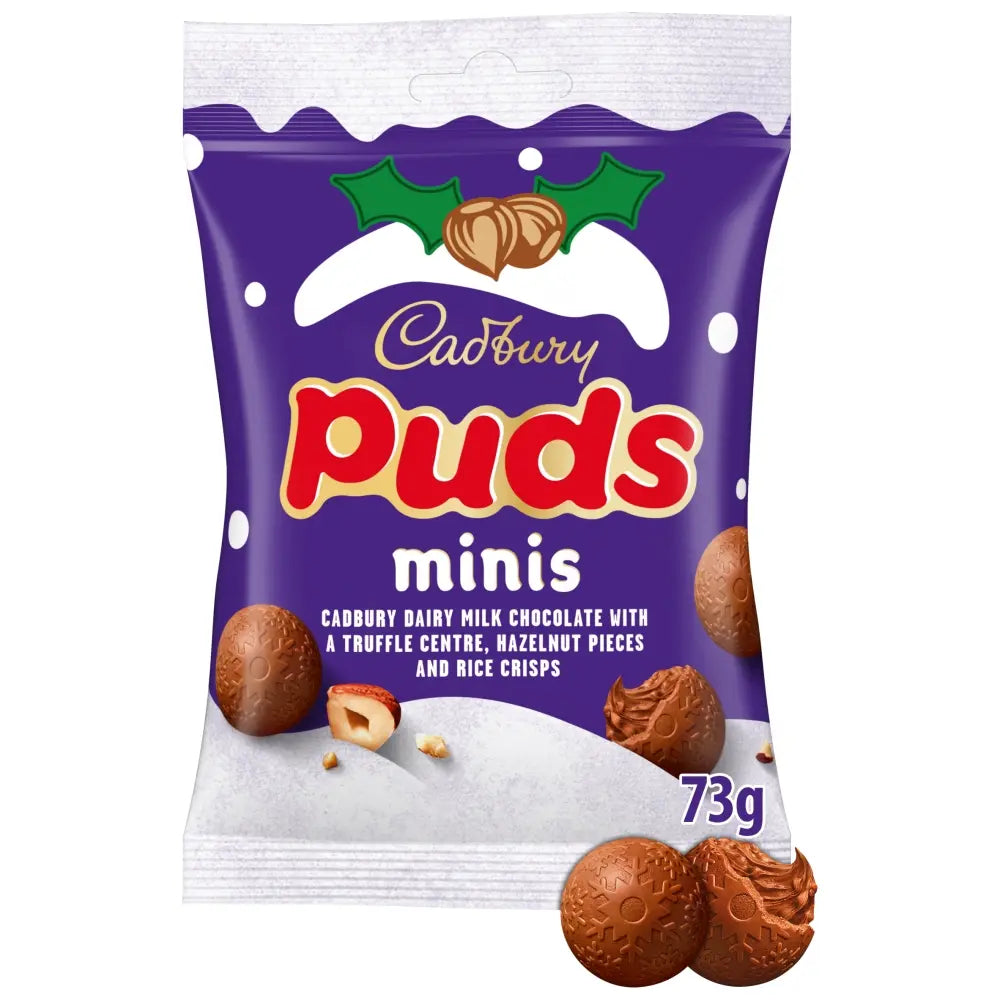 Cadbury Mini Puds Chocolate Bag with Hazelnuts 73g