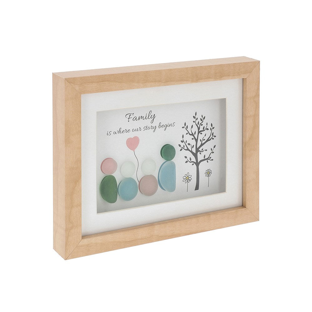 Pebble Glass Landscape Plaque Family