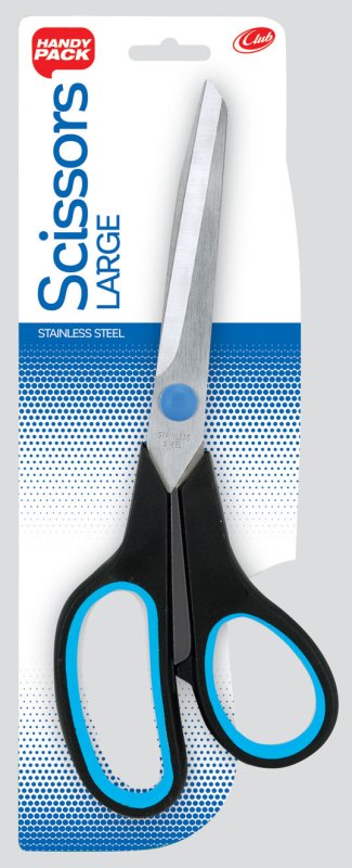 CLUB HANDY PACK LARGE STAINLESS STEEL CARDED SCISSORS 26cm APPROX