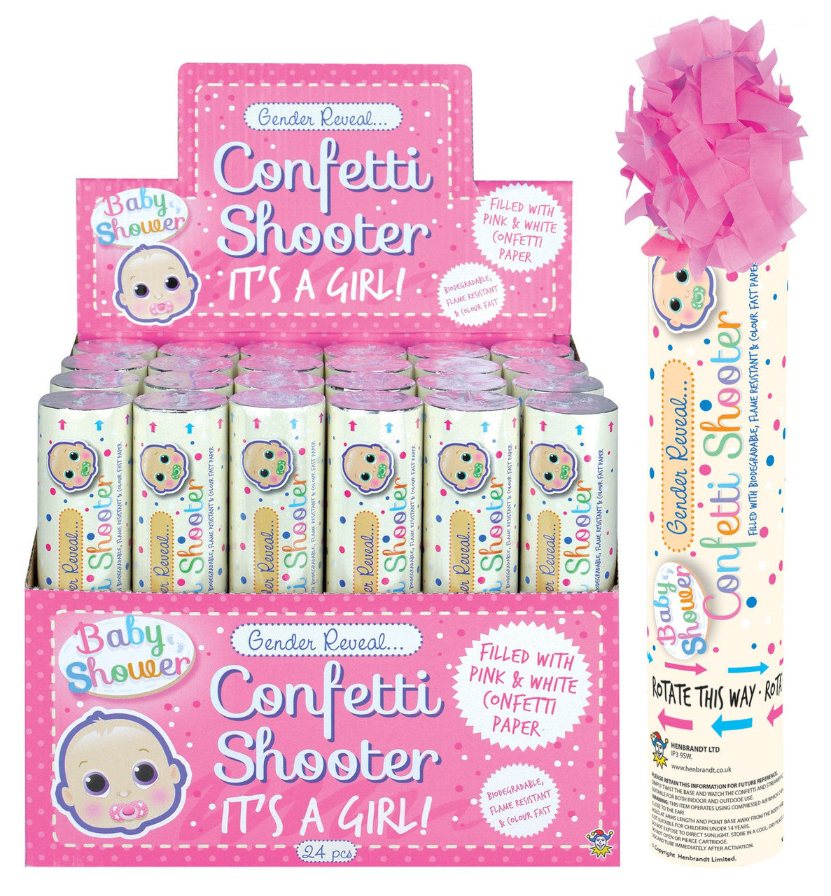 Its a Girl Paper Confetti Shooter