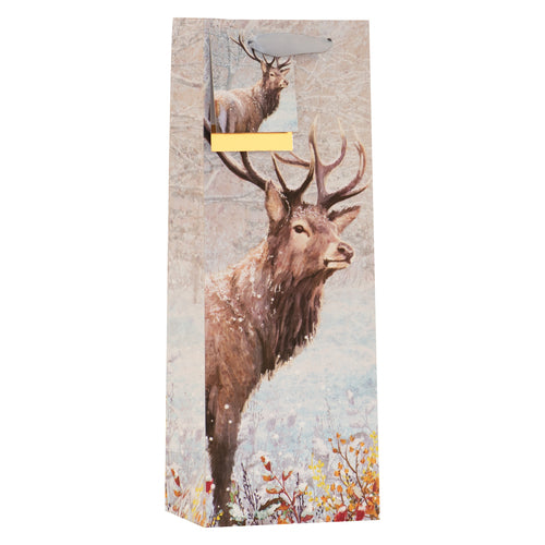CHRISTMAS BY VIOLET BOTTLE BAG - WINTER STAG