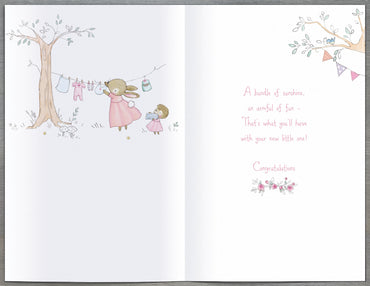 Standard Greeting Cards Birth Congratulations Girl Cute Gibson Core Line