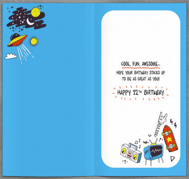 Hand Finished Greeting Cards Birthday 12 Year Boy Juvenile Watermark Core Line
