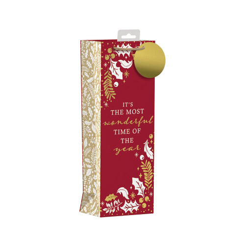 GIFTMAKER CHRISTMAS BOTTLE BAG - MOST WONDERFUL TIME