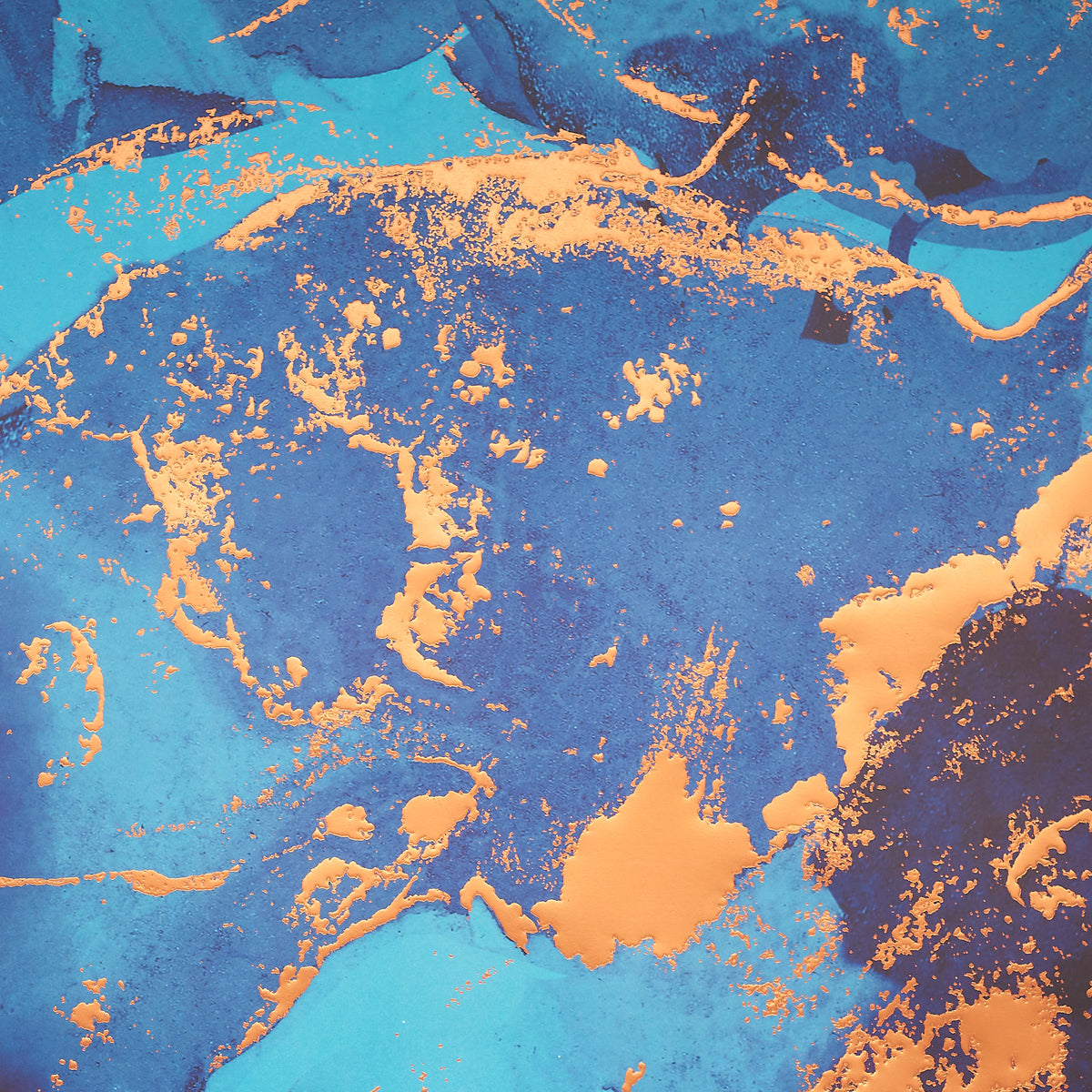Flat Wrap Luxury (Foil & Emboss) Greeting Cards Open Masc Blue Marble