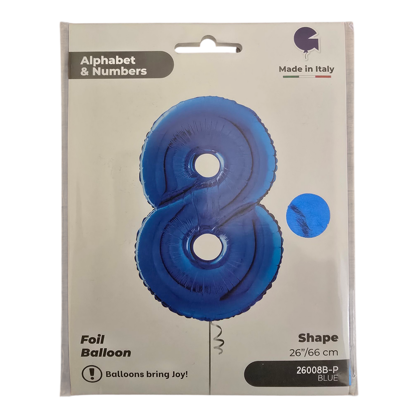 26 inch No 8 Balloon in Blue by Alphabet & Numbers