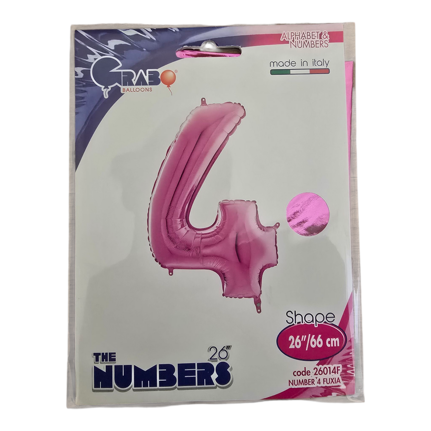 26 inch No 4 Balloon in Fuxia by Grab