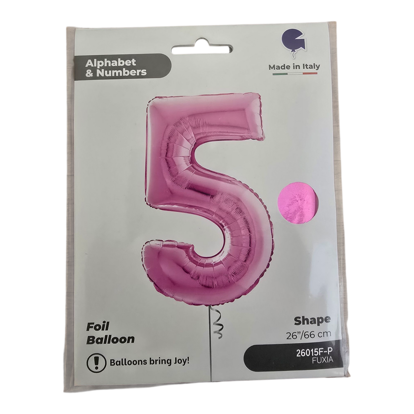 26 inch No 5 Balloon in Fuxia by Alphabet & Numbers