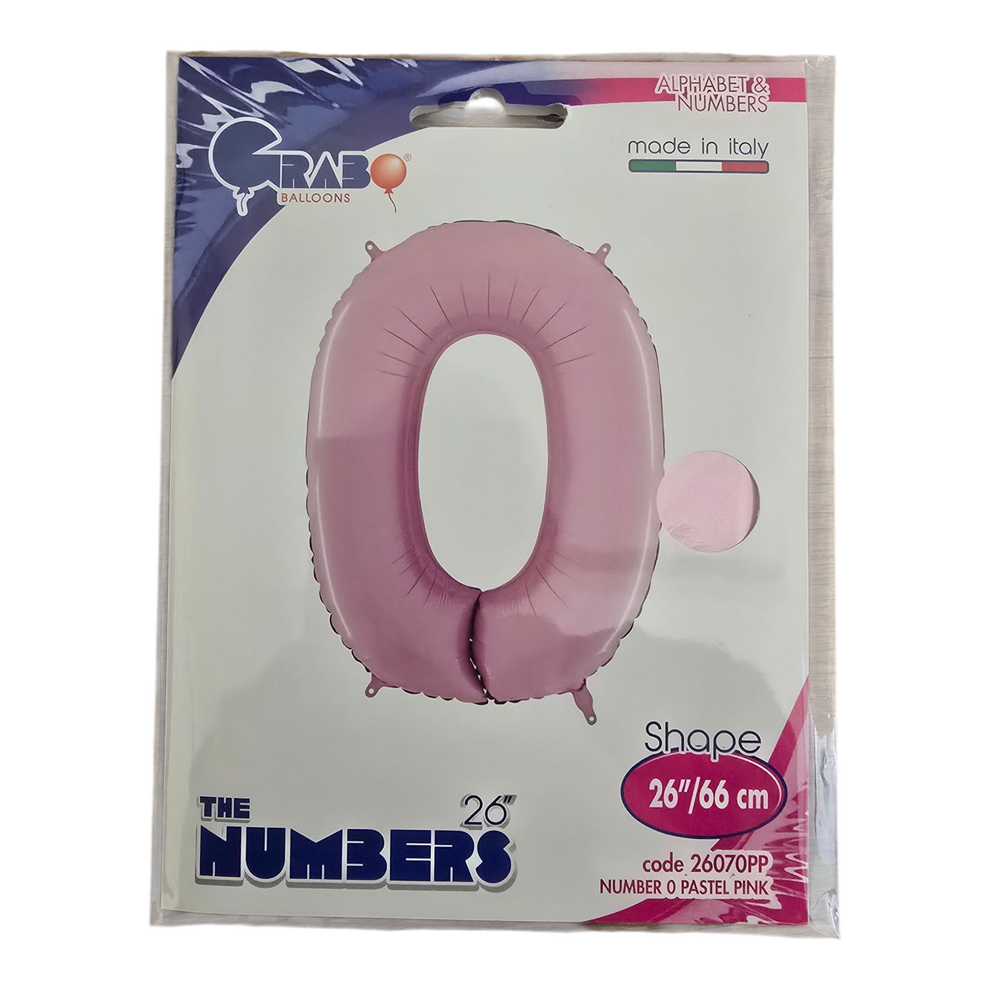 26 inch No 0 Balloon in Pastel Pink by Grab
