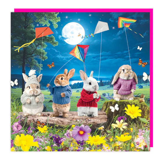 3D Card - Rabbits Happy Birthday