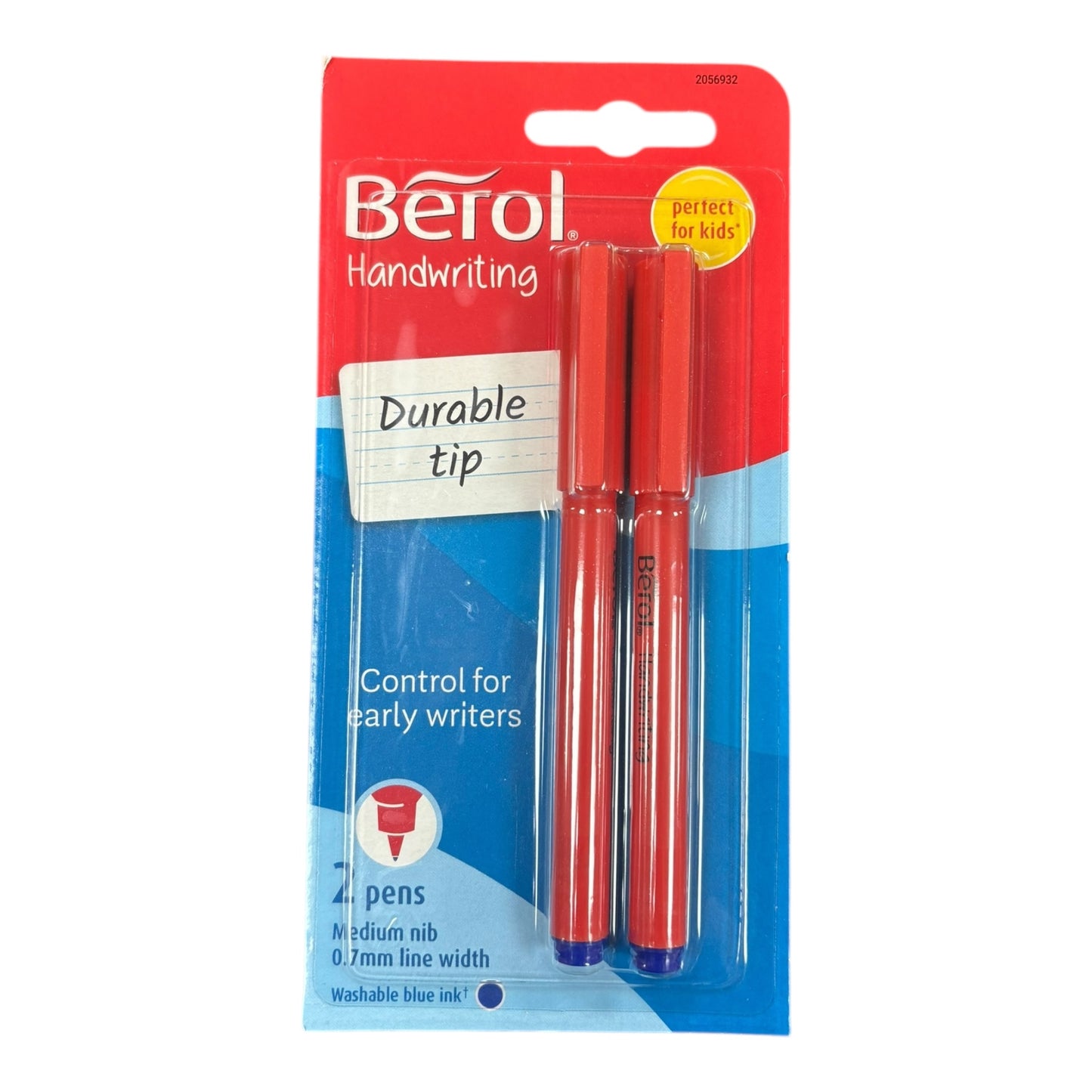 Berol Handwriting Pen Blue Medium Pk 2