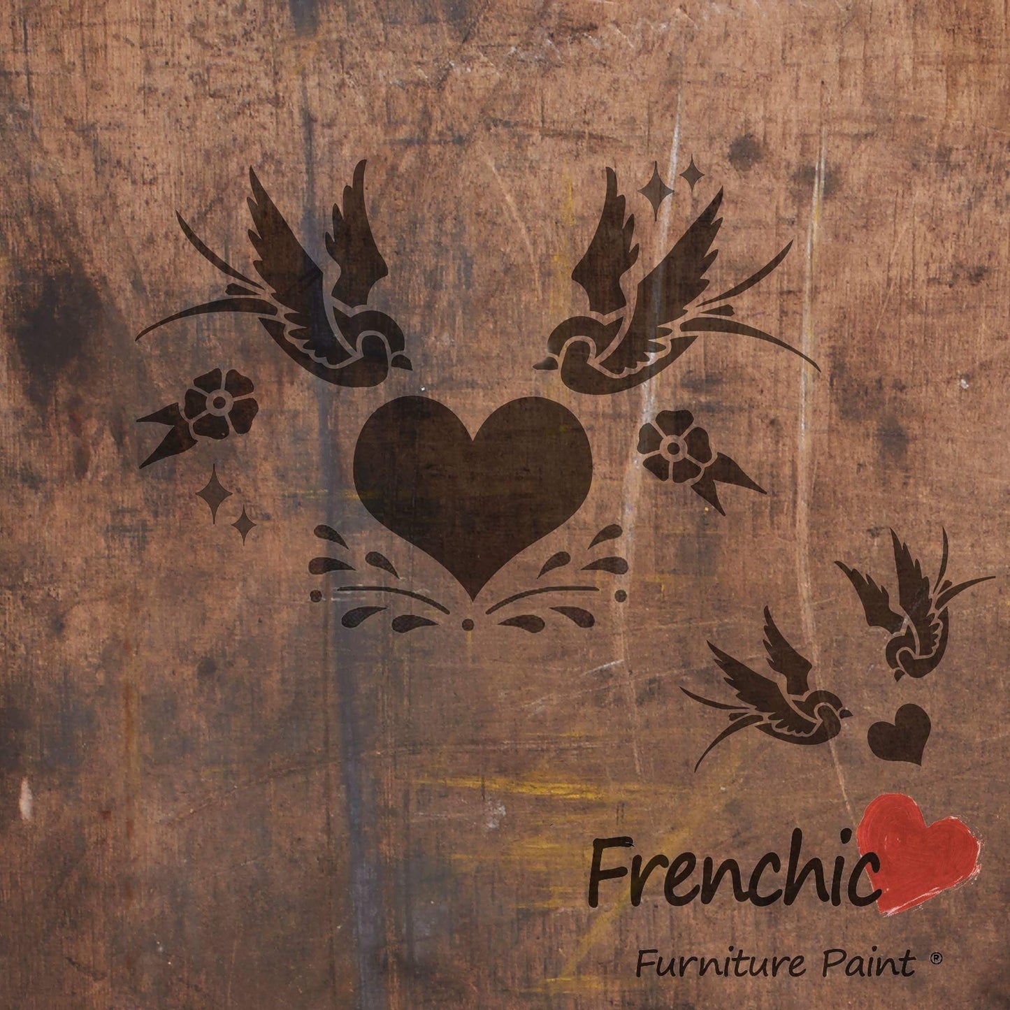 Swallows In Love Stencil