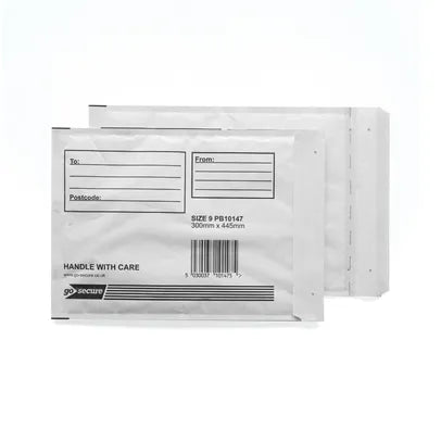 GoSecure Bubble Envelope Size 9 White 300mm x 445mm