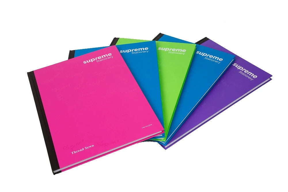A4 160 Page Hardback Notebook (Assorted Colours)