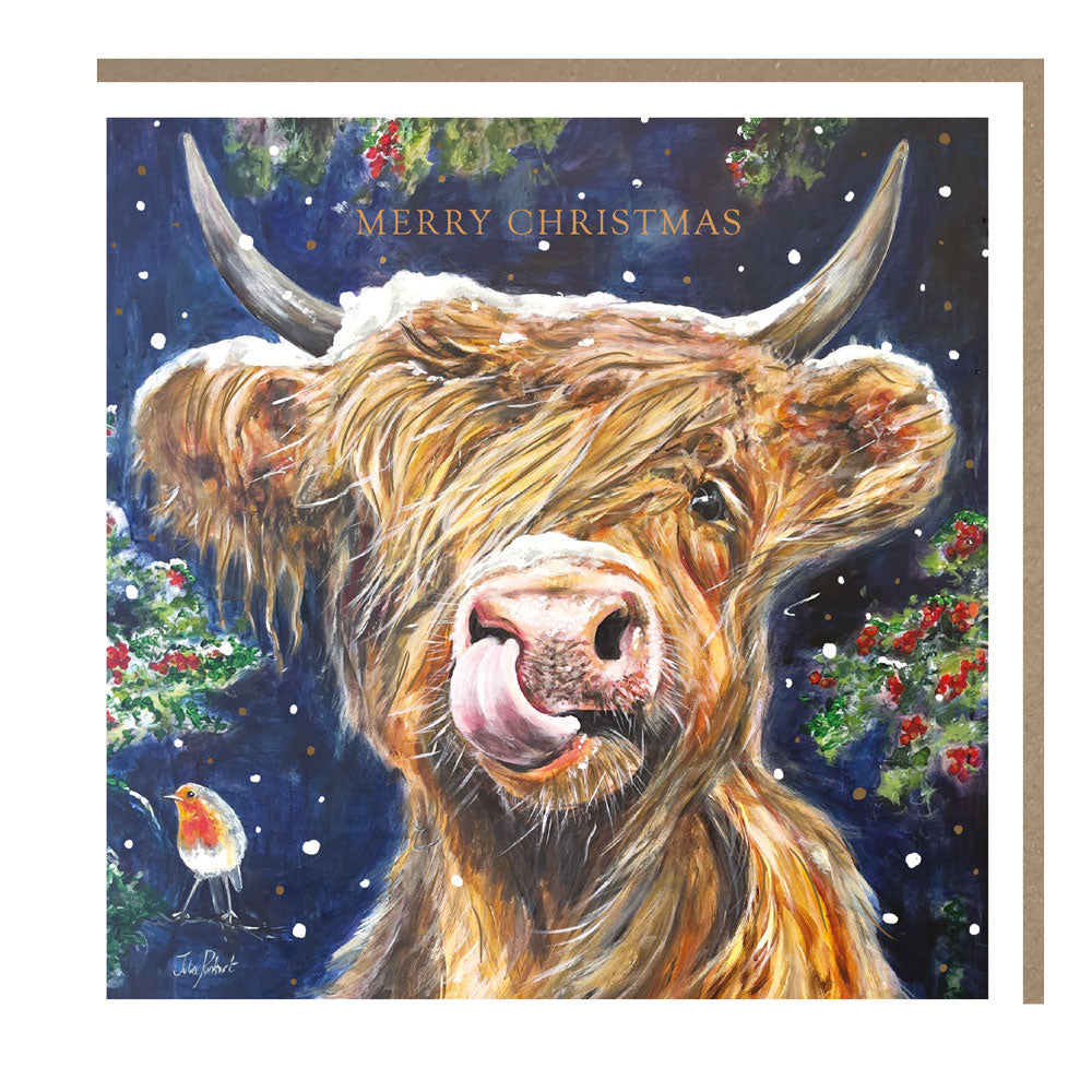 PXP - Pankhurst Xmas - Highland Cow - 140x140 - Foil - MC