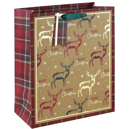 Tartan Woodland Kraft Bag Large