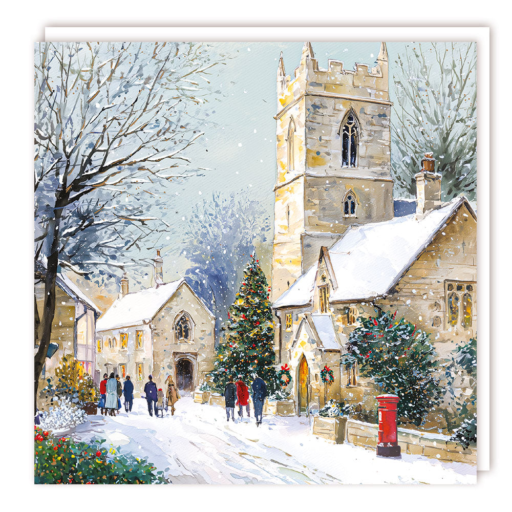 Pack of 5 - Snow on the Church - 140x140 - Foil - BHF