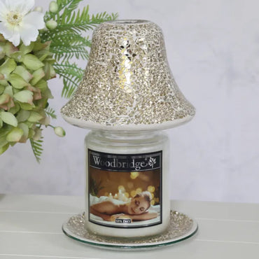 Jar Shade & Tray Set - Champagne Crackle
