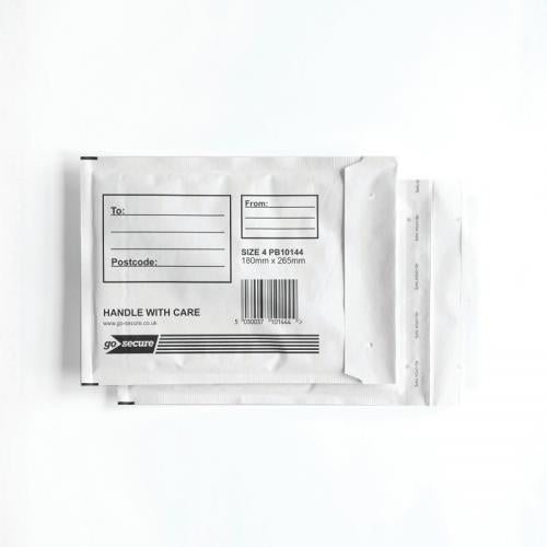 GoSecure Bubble Envelope Size 4 White 180mm x 265mm