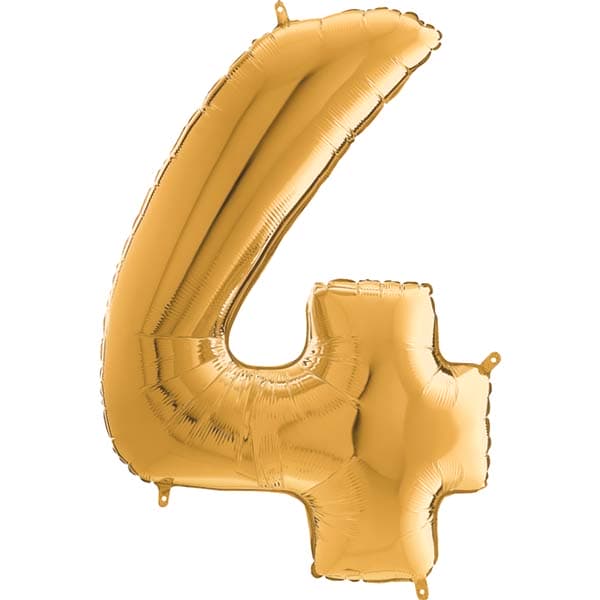 26" Grabo Gold Number 4 Shape Balloons