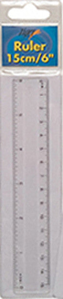 6in/15cm Clear Ruler in Wallet