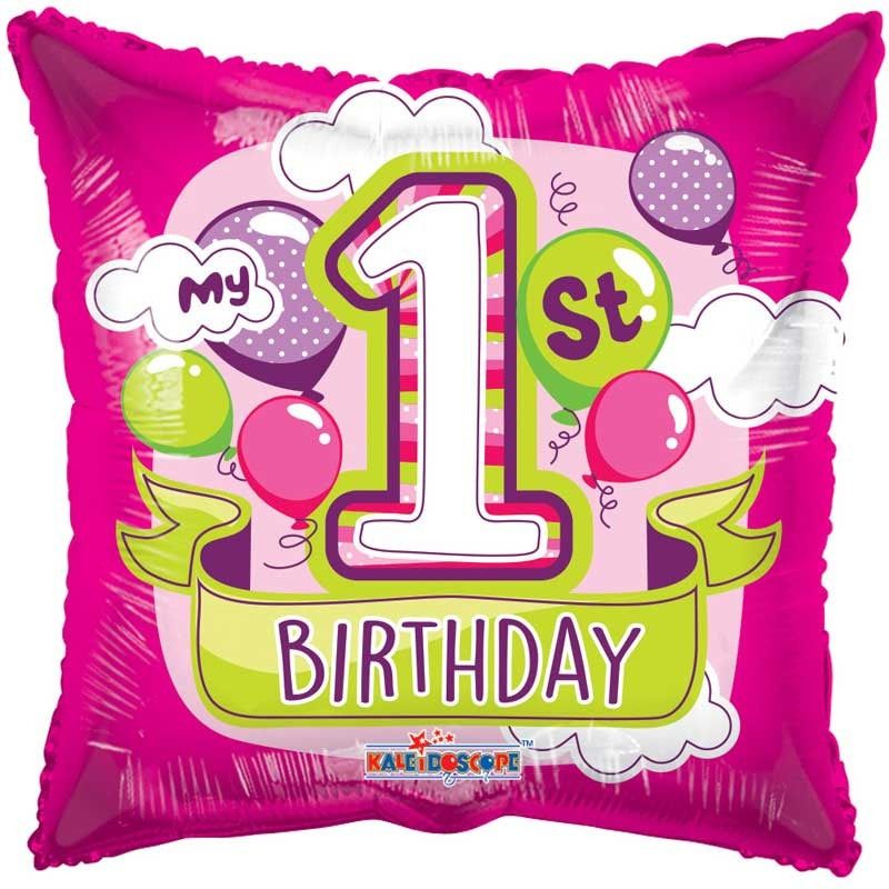 1st Birthday Girl Balloon (18 inch)