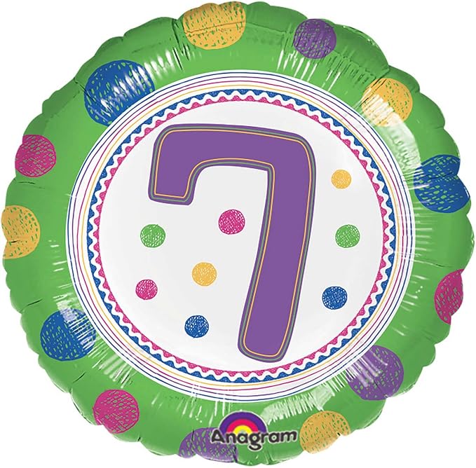 SpotOn 7th Happy Birthday Standard Foil Balloons