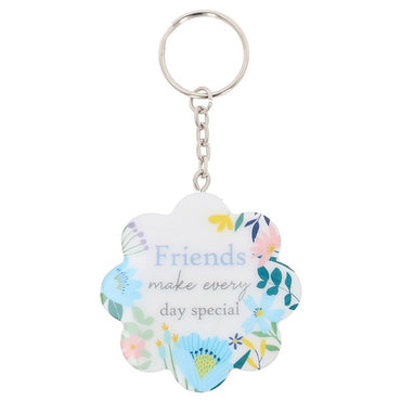 Bright Blooms Wooden Keyring Multiple Designs