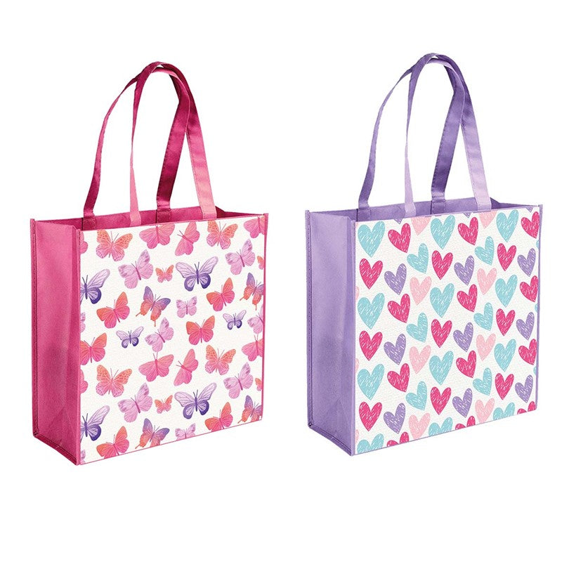 LARGE SQUARE PP BAGS - HEART/BFLIES