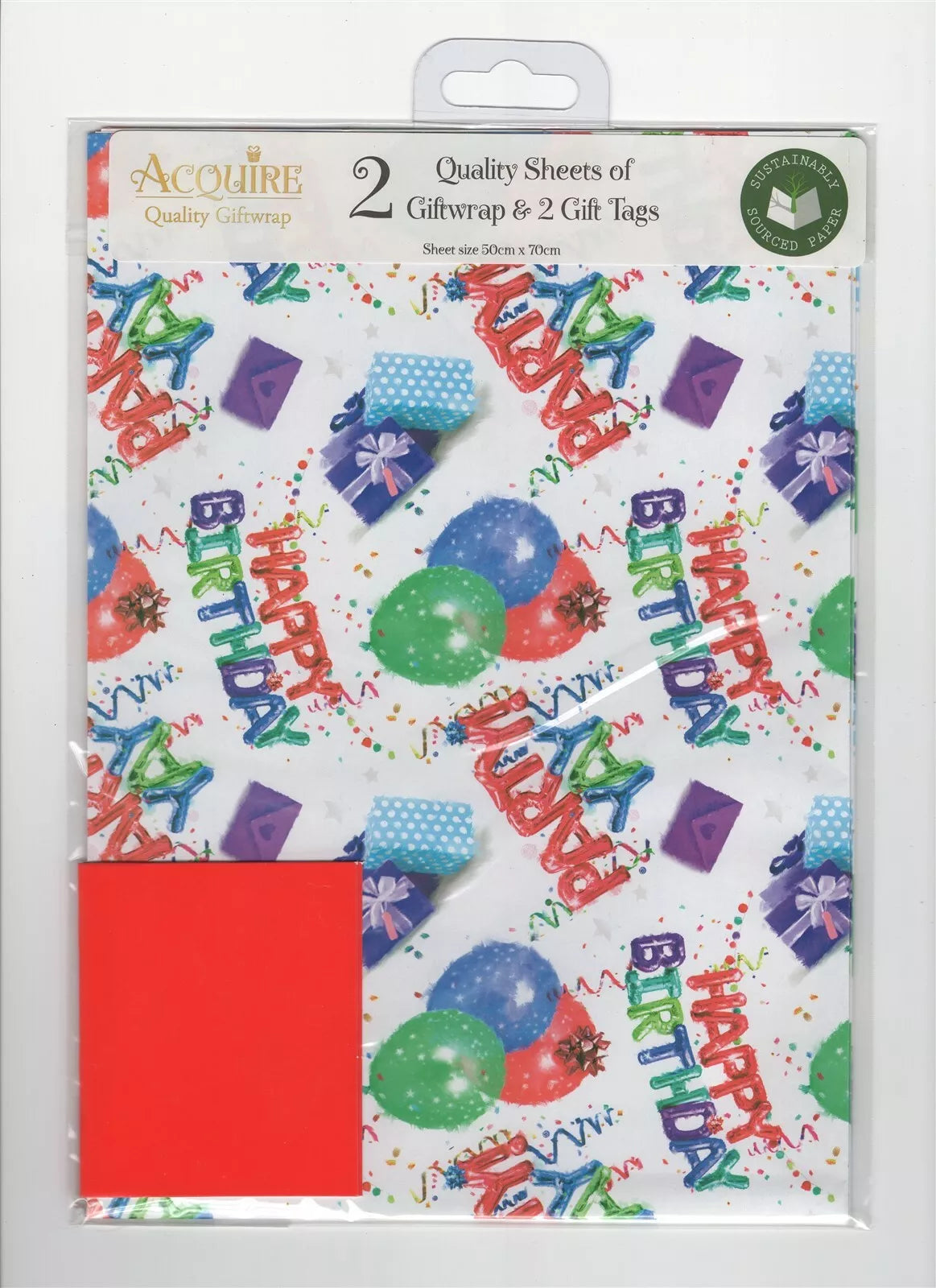 Birthday Wrapping paper and tags 2 sheets 2 tags Happy Birthday gift wrap